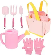 ibasenice 1Set Garden Tool for Gardening Tools with Watering Can Shovel and Rake Outdoor Planting Kit for Boys and Lightweight and Safe for Little Hands
