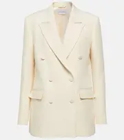 [Gabriela Hearst] Gabriela Hearst Kees double-breasted wool and silk blazer AU 6 white