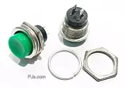 SPST Green Round Momentary Push Button Switch 3A 125V 1.5A 250VAC x 1pc