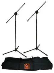 MR DJ MS600PKG 2 Universal Adjustable Tripod Microphone Stands Table Boom Stage
