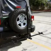2 Bikes Platform Carrier Hitch Rack Bicycle Bike Foldable & Tilt w/ Locking Pin