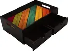 Wooden Vintage Flower Print Tray with Drawer Kitchen Use or Home Decor Abstract