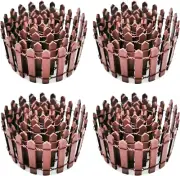 4 Pack 35.4 Inch Long Fairy Garden Fence, Wood Picket Fence, Decorative Fence fo