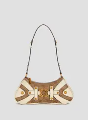 GUESS Women's Latte Logo Mintha Shoulder Bag in Brown