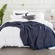 Alastairs Australian Merino Wool Blanket Navy - Double