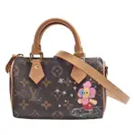 【LOUIS VUITTON 路易威登】M82624經典NANO SPEEDY MONOGRAM帆布吉祥物溜冰印花手提/斜背波士頓包