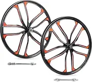 ZUKKA Bike Wheel Set 24/26 Inch Magnesium Alloy One-Piece Bike Wheels 10 Spokes Rim Front & Rear 100x135mm for 7-12s Freewheel Quick Release Axles,for Mountain/Folding/Kids Bikes