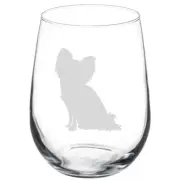 Papillon Dog Stemmed / Stemless Wine Glass