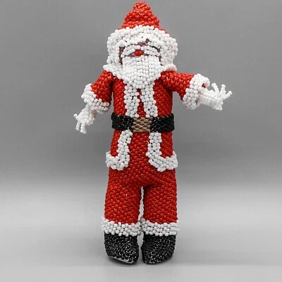 NATIVE AMERICAN BEADWORK-VINTAGE BEADED SANTA by ANITA MAHKEE-ZUNI