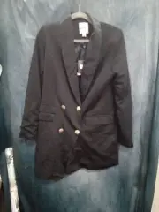 Unique21 Womans Dble Breasted Suit Blazer Sz L 556