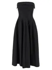 [Alberta Ferretti] Alberta Ferretti-Off-The-Shoulder Dress Abiti Nero-Donna 40IT