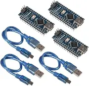 AITRIP 3pcs for Arduino Mini Nano V3.0 ATmega328P 5V 16M Micro Controller Board Module with 3pcs USB Cable Compatible with Arduino IDE