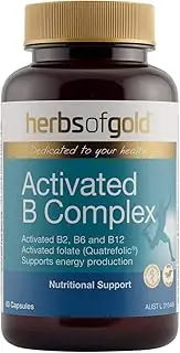 Herbs of Gold Activated B Complex 60 Capsules, 60 count