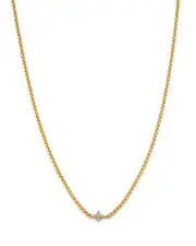 Zoe Chicco 14K Yellow Gold Diamond Pendant Box Chain Necklace, 14-16
