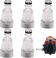 Inline Water Filter Pressure Washer Filter 5Pcs 3/4" Leakproof Transparent Inline Water with Quick Connect for Car Washing, Garden Hose, Sprinkler System, Garden Hose