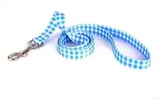 Yellow Dog Design, Gingham Blue Dog Leash, Extra Small 3/8" x 60" (5 ft.)