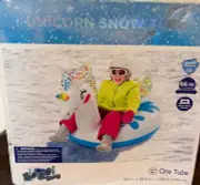 New! Bestway H2O Go! Snow Tube UNICORN Handles Inflatable 66" Sled Age 6+