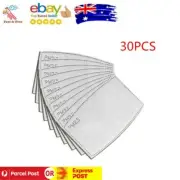 30X PM2.5 Face Mask Filter Activated Carbon Breathing Filters Adult Insert