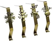 GLSTOY 4pcs Christmas Hook Set Stocking Hanger Home Mantel Hook Xmas Decor Fireplace Hanger Christmas Supplies Sock Hanger Xmas Iron Pothook Christmas Sock Hanger Xmas Sock Hanger