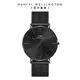 Daniel Wellington DW 男錶 Classic Onyx 40mm 寂靜黑米蘭金屬錶-黑錶盤 DW00100632