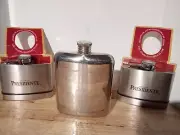 Two New Presidente Flasks 4 oz. and One 6 oz. Flask all are Stainless Steel