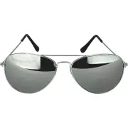 Mirrored Silver Lens Aviator Glasses