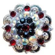 40HS 16 Hilason Western Berry Conchos Glass Rhinestones Bling 1.5" Cowgirl