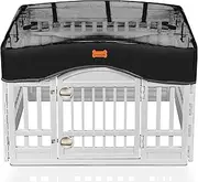 LOOBANI Pet Playpen Mesh Fabric Top Cover, Dog Playpen Cover Provide Shaded Areas for Pets, Cover for Dog Playpen for Indoor/Outdoor Use, Fits 36" Playpen 4-Panel (Note: Cover Only!!)
