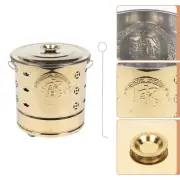 Stainless Steel Burning Paper Bucket Trash Can Fire Pit Garbage Griddles Bin