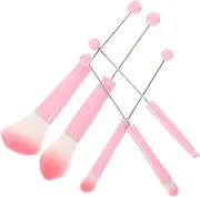 Ipetboom 5 Pcs Handle Makeup Brush Lightweight Cosmetic Brushes for Foundation Blush Eyeshadow Application Fun Bead Design for Women