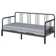 FYRESDAL day-bed with 2 mattresses, black/Ågotnes firm, Single