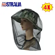 4X Mosquito Fly Head Net Bee Outdoor Fishing Insect Mesh Hat Mozzie Protector AU