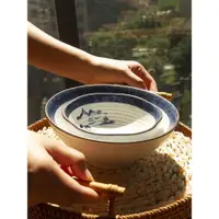 在飛比找ETMall東森購物網優惠-和風四季日式雪花釉手繪釉下彩山水餐具家用茶杯菜碗飯碗湯碗面碗