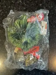 VTG Kitsch Pixie Holiday Ball Mistletoe Bells Christmas Hanging Decoration MIP