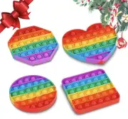 (4 Pack) Pop It Fidget Toys, Pop Its Fidgets Stocking Stuffers for Kids, Fidget