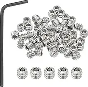 uxcell #6-32x1/8 Internal Hex Socket Set Grub Screws, 50 Pcs 304 Stainless Steel Cup Point Set Screw with Hex Key Wrench for Door Handles Bathroom Fixtures