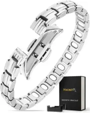 MagnetRX EllipseMAX Magnetic Bracelet for Women (Silver)
