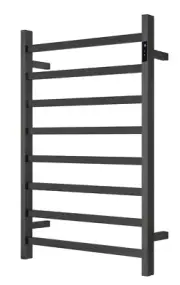 Matte Black Heated Towel Rail rack Square AU standard 1000*620mm wide 8bar Timer