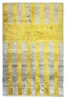 Handmade "Tulu" Rug in Yellow and Gray, 100% Wool, Modern Turkish Shaggy Carpet