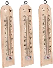 Kisangel Accurate Wall Thermometer Set Pcs Wooden Room Thermometers Home Office Multi-Functional Temperature Gauge