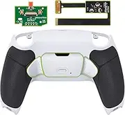 eXtremeRate Rubberized Grip Programable RISE 2.0 Kit for PS5 Controller BDM 010 020,Upgrade Board & White Redesigned Back Shell White Buttons-NO Controller,(010&020) Gripy White Black B,(XPFU6011)