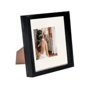 Nicola Spring 8 x 8 3D Shadow Box Photo Frame - Craft Display Picture Frame with 4 x 4 Mount - Glass Aperture - Black