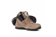 Mongrel Mens Zip Side Safety Work Boots W Scuff Cap 461060 - Stone