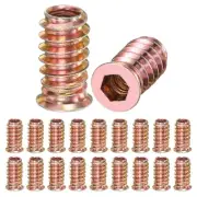20-Pack Threaded Inserts for Wood, M6x20mm Threaded Insert Nuts [Gold Tone]
