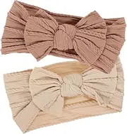 Kisangel 2pcs Headbands with Bow Knot Comfortable Nylon Hair Accessories for Soft and Flexible Design for Birthdays and Everyday Use