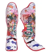 TOPKING SHIN GUARDS Boxing JAPAN CULTURE leather 100% Unique handmade Made in TH