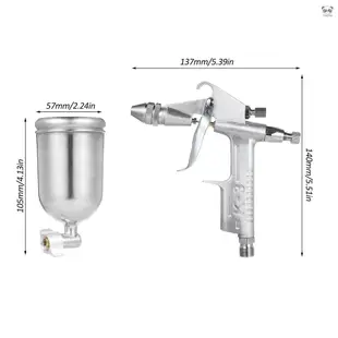 K3氣動迷你修補噴漆槍 0.5mm噴嘴 150cc噴壺 油漆小面迷你修補噴槍 皮衣上油/牆體彩繪/修補漆/噴漆 銀色