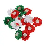 16pcs Christmas Dog Hair Bands Dog Hair Flowers with Rubber Bands for Wedding