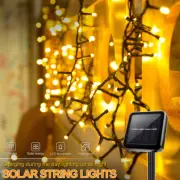 22M 200 LED Solar Fairy String Lights Outdoor Garden Christmas Party Waterproof