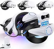 Head Strap for Quest 3/3S & Quest 2 with 15000 mAh Battery, Comfor VR Accessory with 2 Adjustable Knobs to Adjust for Head Fit, Elite Strap with Battery & Charging Station for Extended 7H of Playtime
